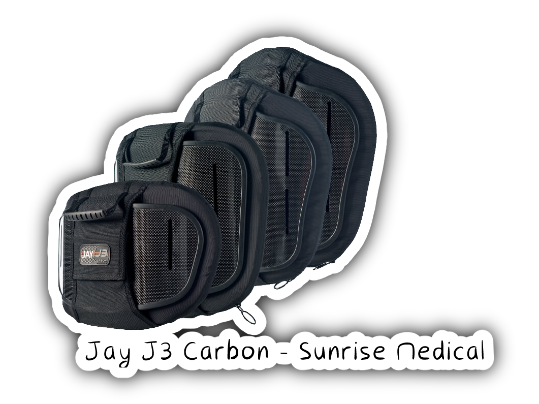 Dossiers pour fauteuil roulant Jay J3 Carbon par Sunrise Médical. Il s'agit de quatre dossier rigide et ergonomique de différentes hauteurs.
