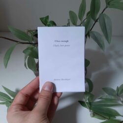 Petit zine format A7 avec du texte imprimé en noir sur blanc. Le texte est en anglais. Close enough Fleshy love poem by Alistair Houdayer